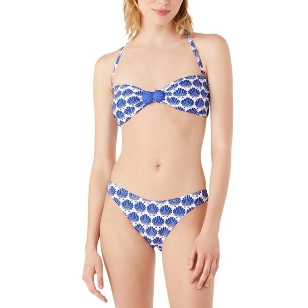 NWT! Kate Spade New York Shell Print Bandeau Bikini Bottom Set Women Large